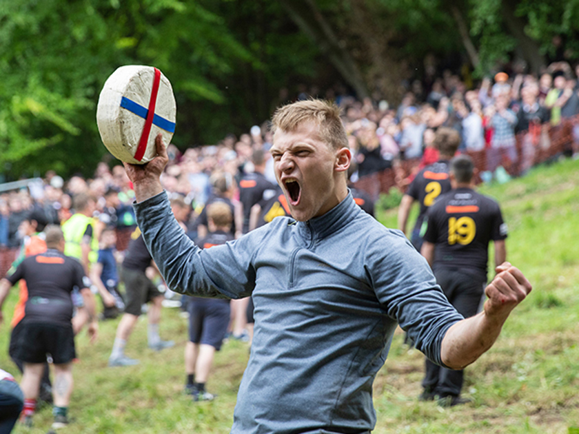Gloucestershire Cheese Rolling 2022 on Cooper's Hill in Gloucester